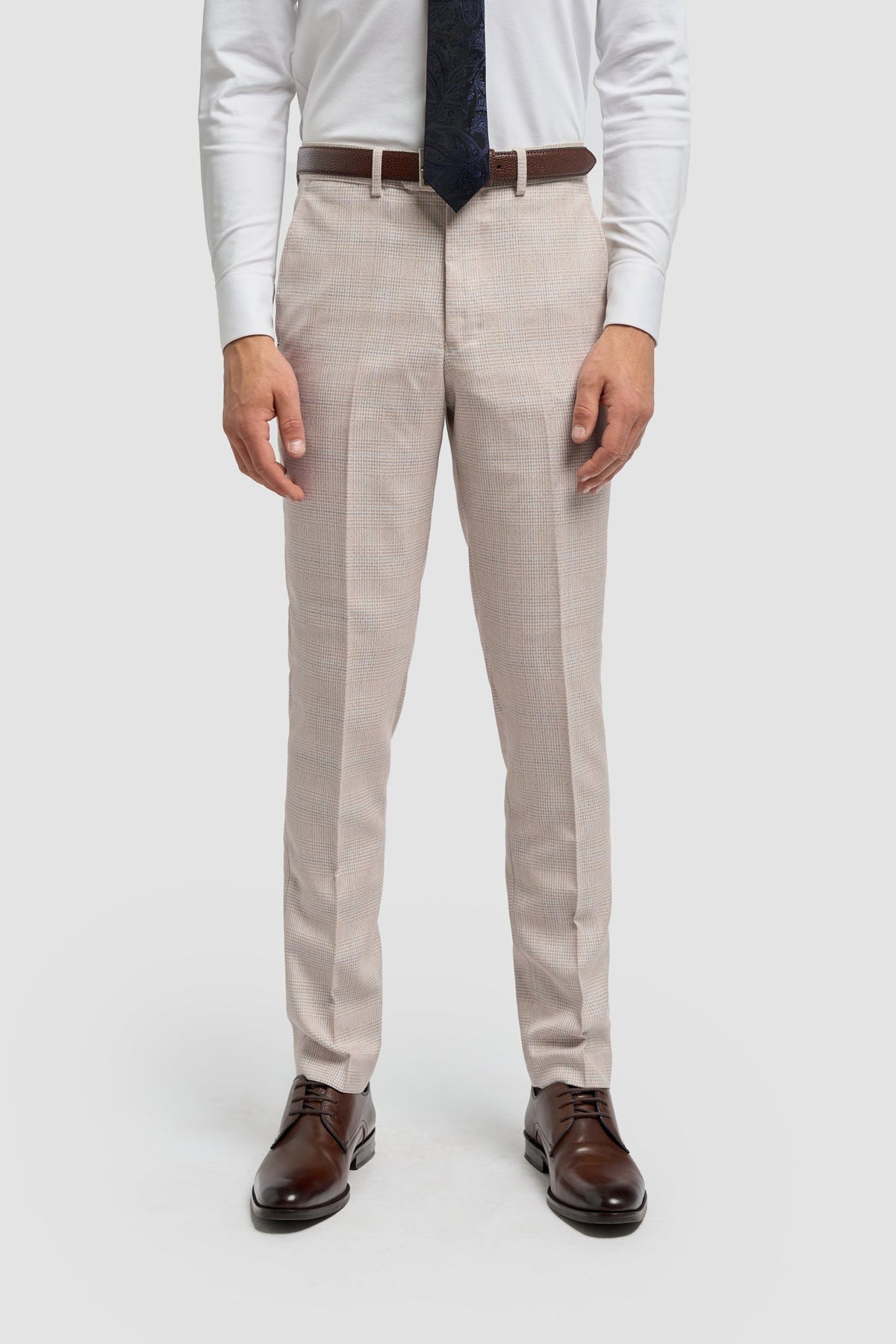 Caridi - Herre Tweed Beige Bryllupsbukser