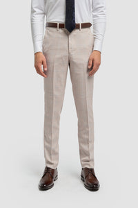 Caridi - Herre Tweed Beige Bryllupsbukser