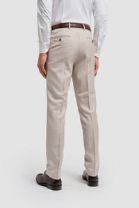 Caridi - Herre Tweed Beige Bryllupsbukser