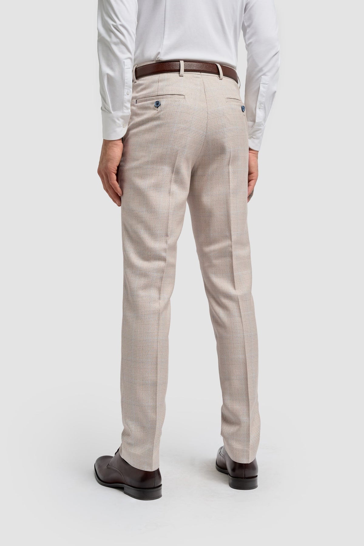 Caridi - Herre Tweed Beige Bryllupsbukser