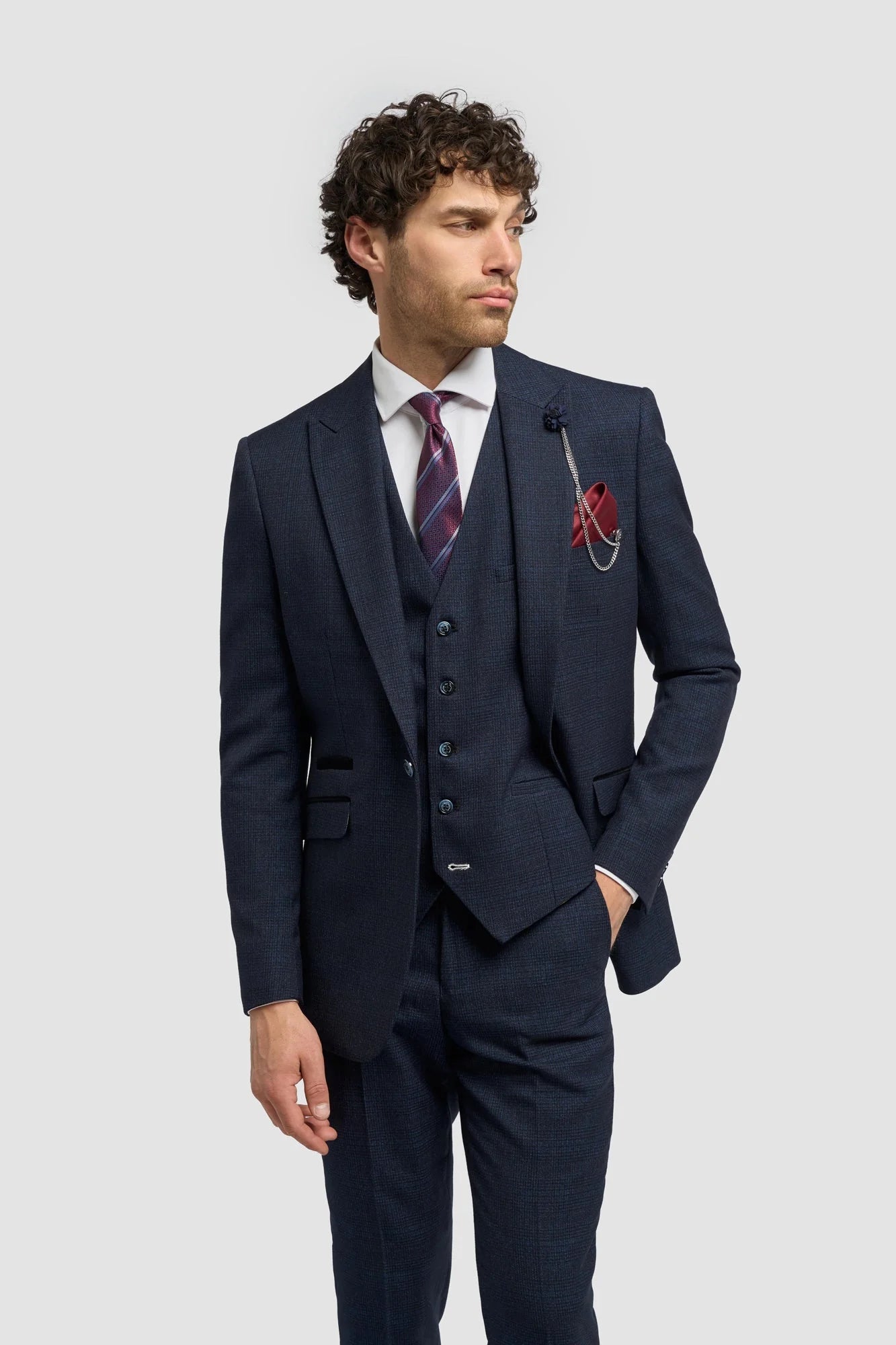 Caridi - Herre Tweed Marineblå Blazer