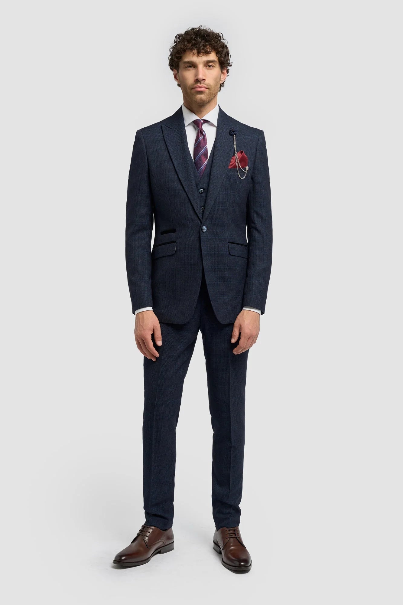 Caridi - Herre Tweed Marineblå Blazer