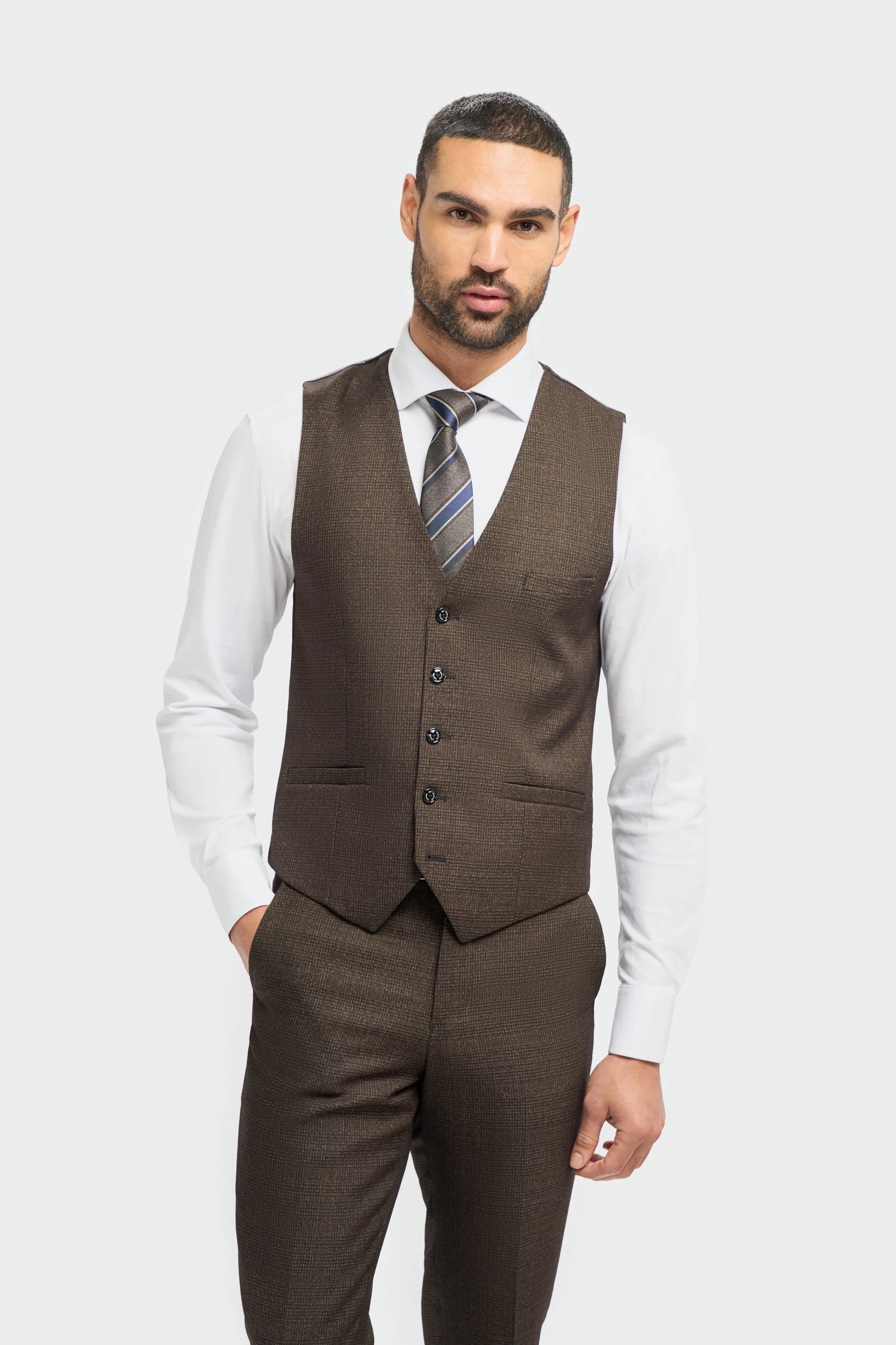 Caridi - Herre Tweed Brun Vest