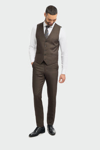 Caridi - Herre Tweed Brun Vest