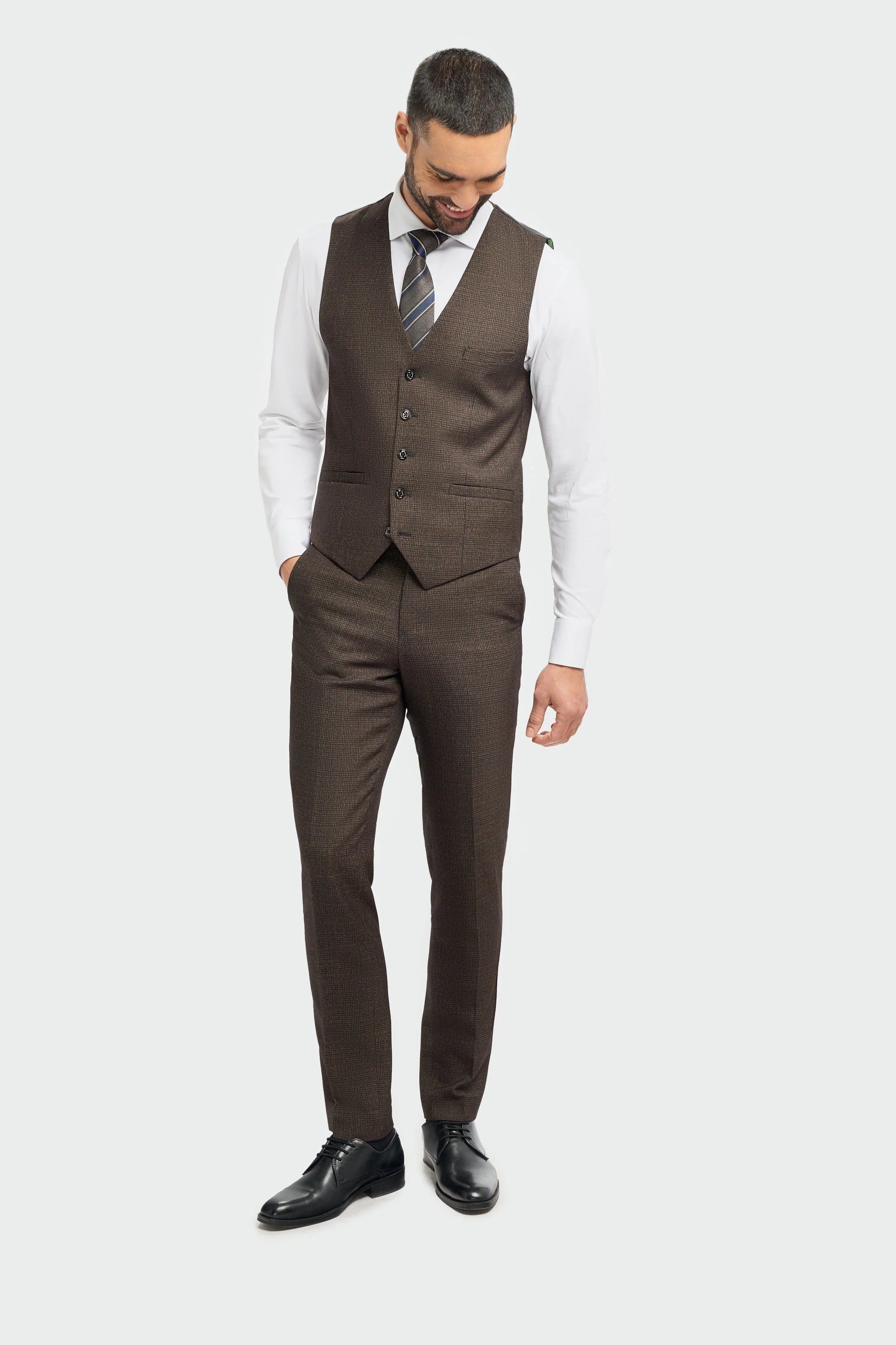 Caridi - Herre Tweed Brun Vest