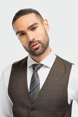 Caridi - Herre Tweed Brun Vest