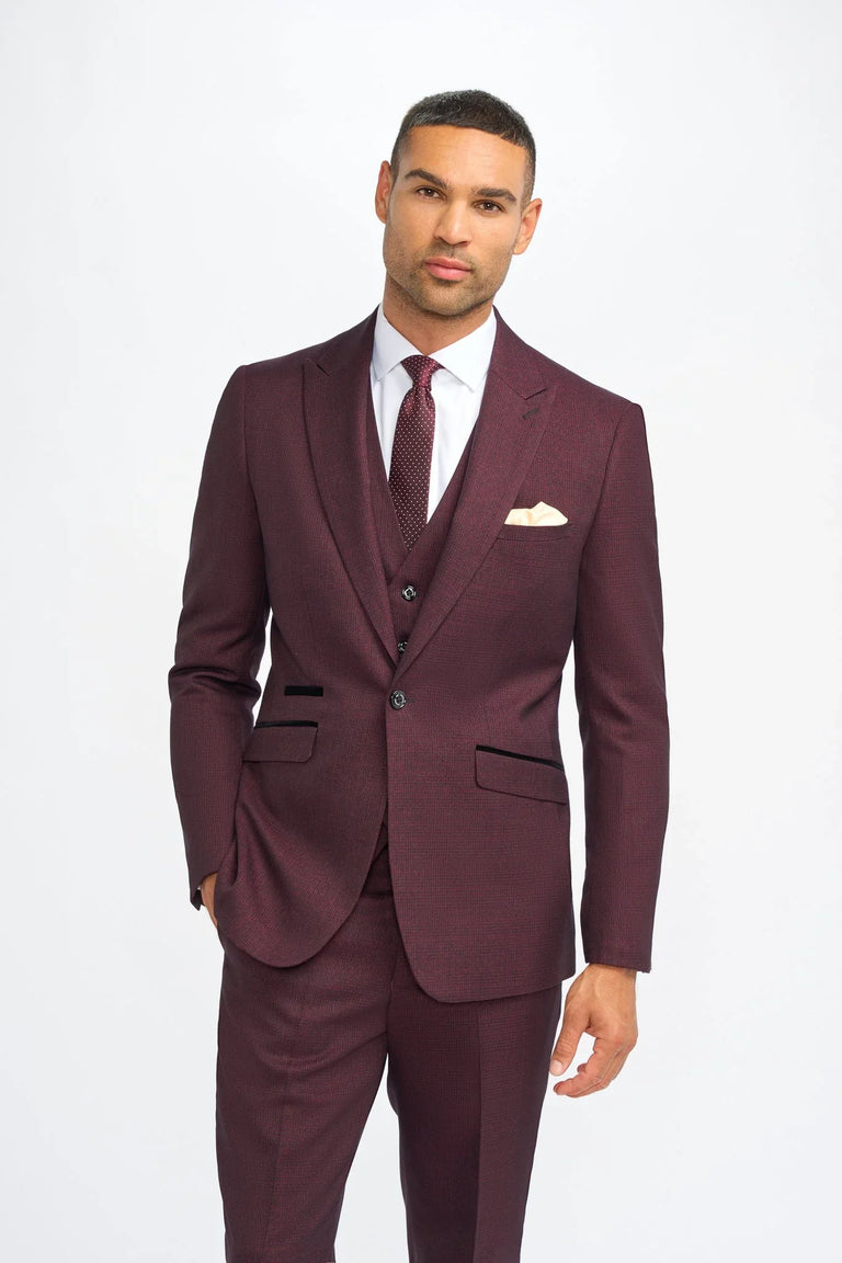 Caridi - Herre bordeaux ternet blazer
