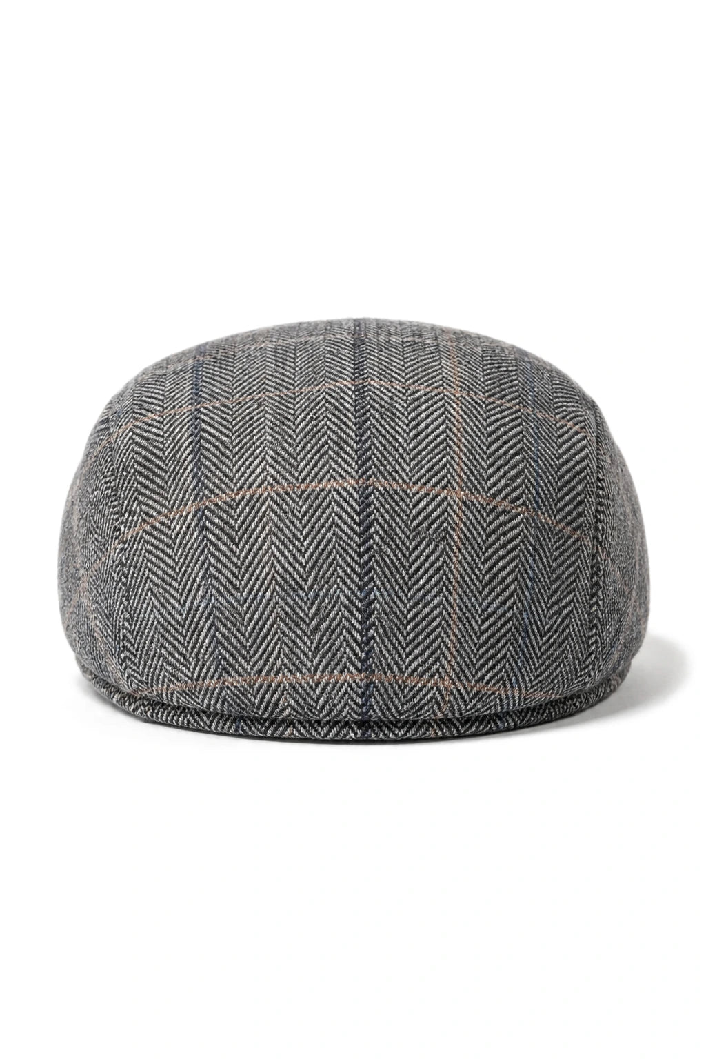 Cavani Albert Herre Tweed Flad Kasket - Sildebensfarvet Tweed Uld Bedstefar Flade Hatte Vintage - Tan Brun/Antracitgrå