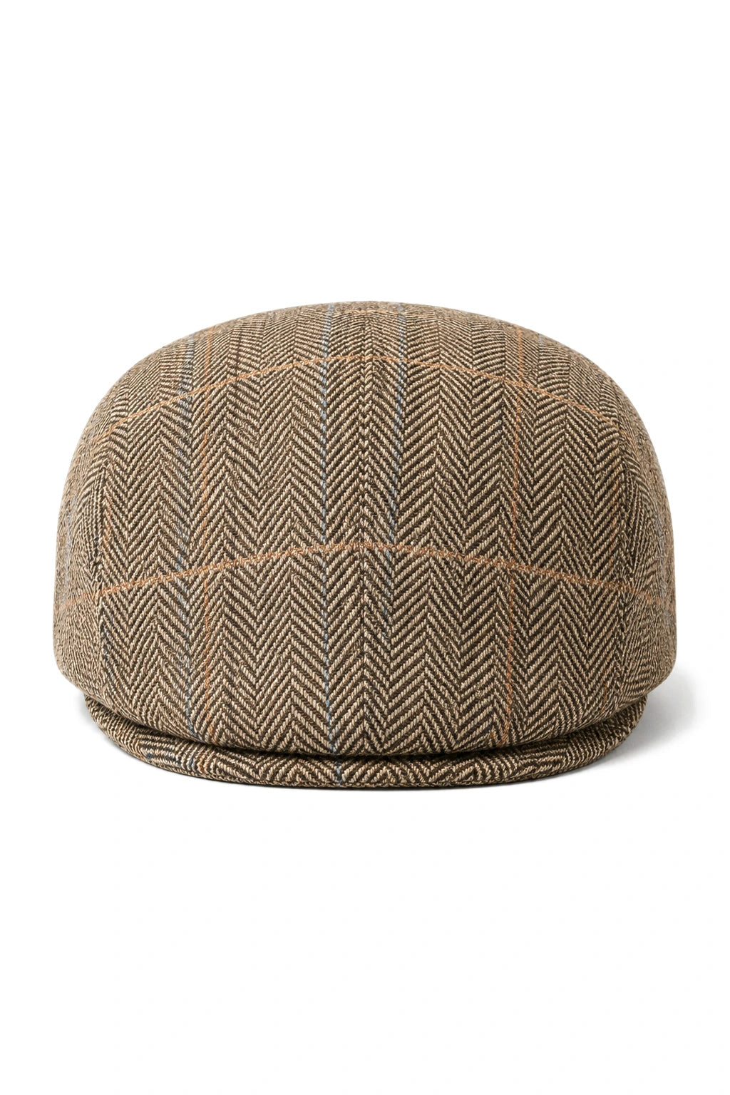Cavani Albert Herre Tweed Flad Kasket - Sildebensfarvet Tweed Uld Bedstefar Flade Hatte Vintage - Tan Brun/Antracitgrå