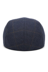 Cavani Kempson Flad Kasket - Herre Tweed Uld Ternet Bedstefarhue Vintage - Olivengrøn/Marineblå