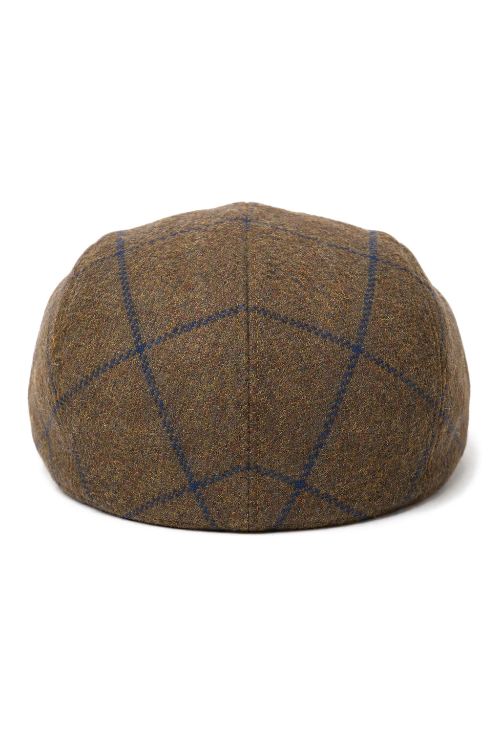 Cavani Kempson Flad Kasket - Herre Tweed Uld Ternet Bedstefarhue Vintage - Olivengrøn/Marineblå