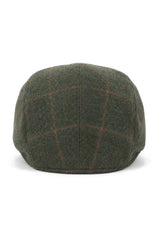 Cavani Kempson Flad Kasket - Herre Tweed Uld Ternet Bedstefarhue Vintage - Olivengrøn/Marineblå