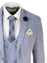 Mens Light Blue 3 Piece Suit