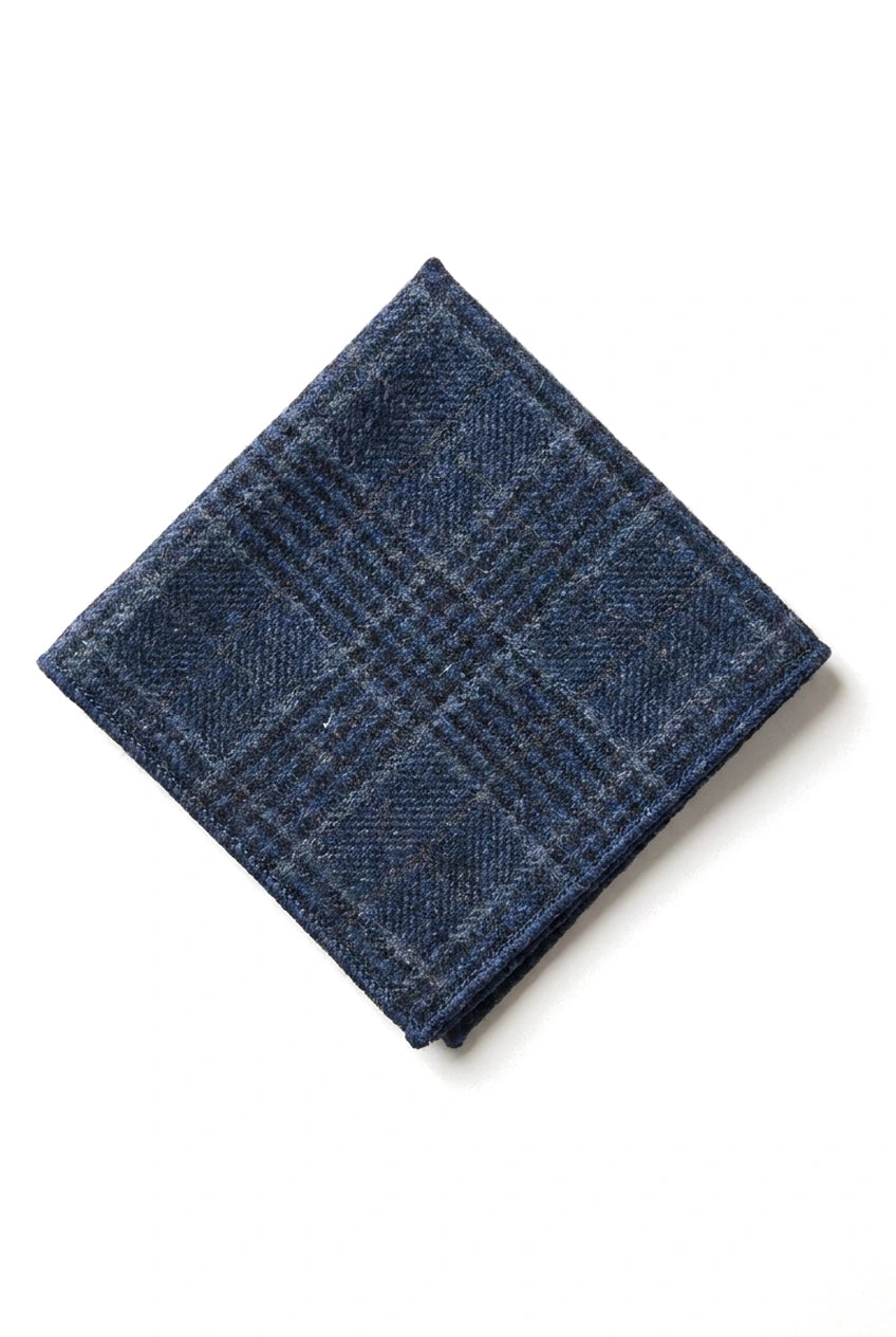 Sammenlign farve Herre Tweed Sildebensslips Lommeklud Ternet Klassisk Blå