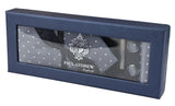 Dotted Silver Neck Tie Gift Set Pocket Square Cuff Links Tie Pin Polka Dot Satin