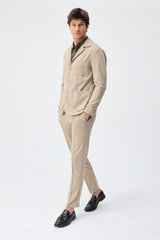 Herre beige blød jerseyblazer smart casual jakke