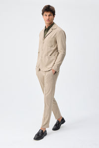 Herre beige blød jerseyblazer smart casual jakke