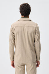 Herre beige blød jerseyblazer smart casual jakke