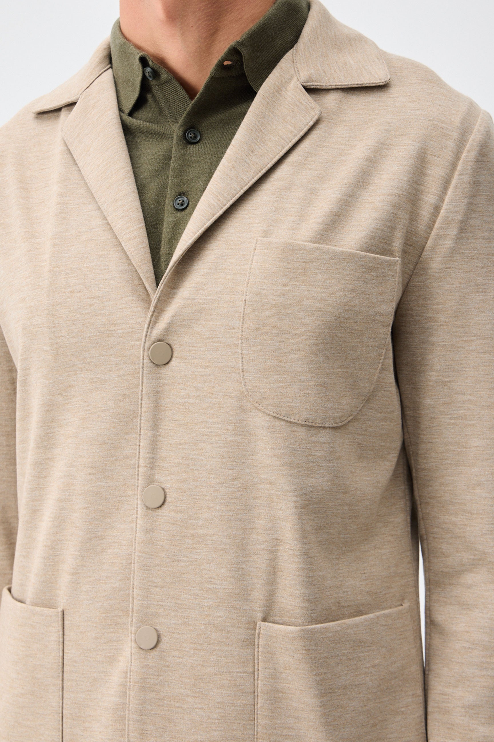 Herre beige blød jerseyblazer smart casual jakke