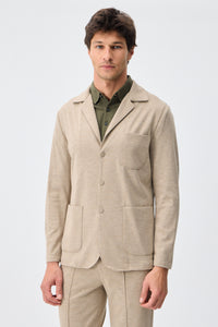 Herre beige blød jerseyblazer smart casual jakke
