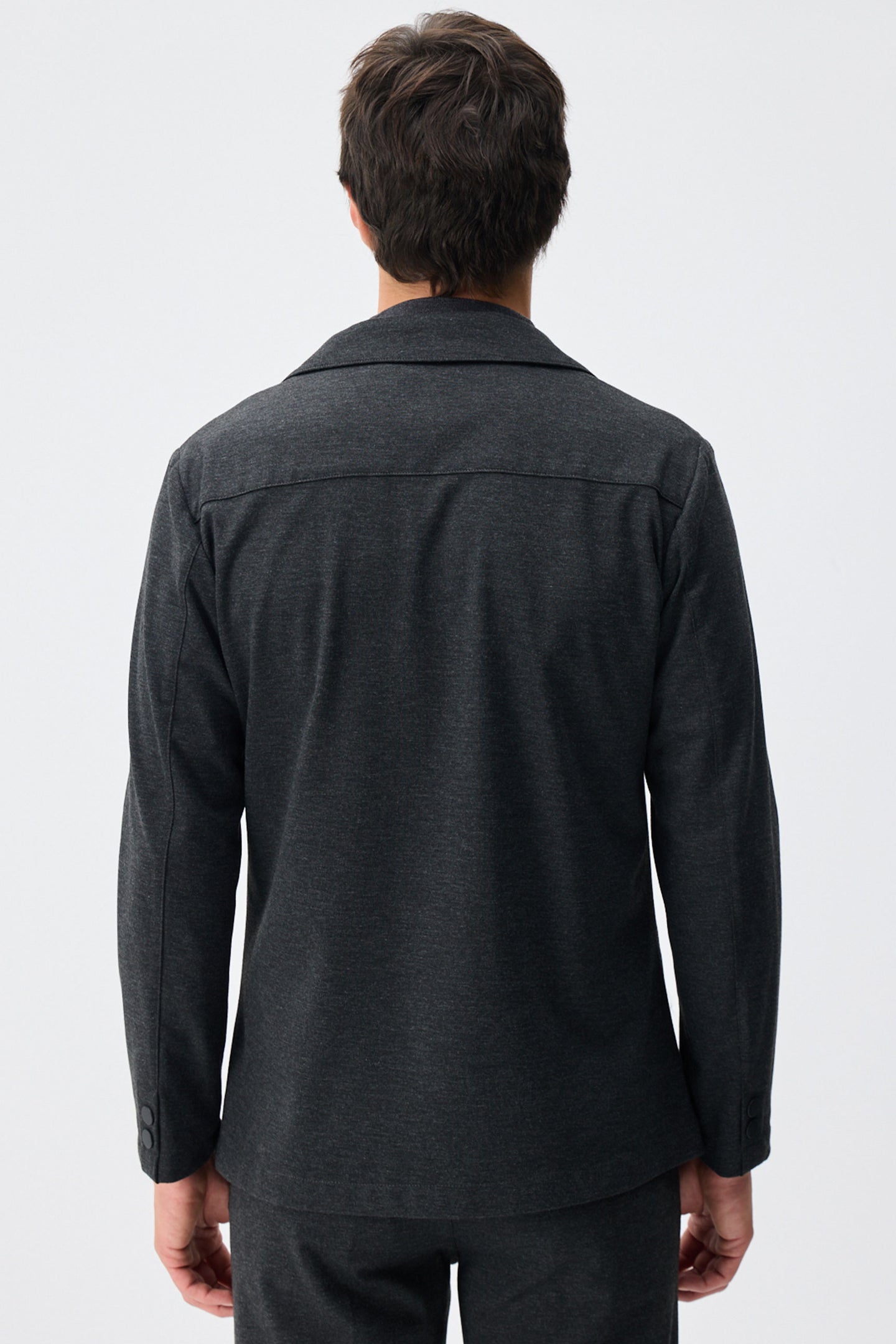Herrers trækulsfarvet blød jerseyblazer, smart casualjakke
