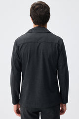 Herrers trækulsfarvet blød jerseyblazer, smart casualjakke