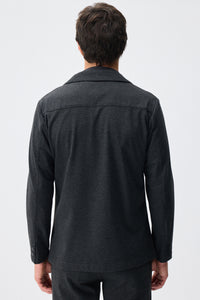 Herrers trækulsfarvet blød jerseyblazer, smart casualjakke