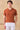 Herrer Rust Orange Ribbet Strikpoloshirt
