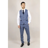 Earl - Men's Blue Checked Waistcoat