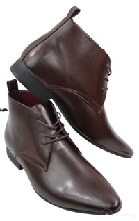 Mens Black Brown Leather Ankle Boots Italian Smart Chesea Dealer Slip On