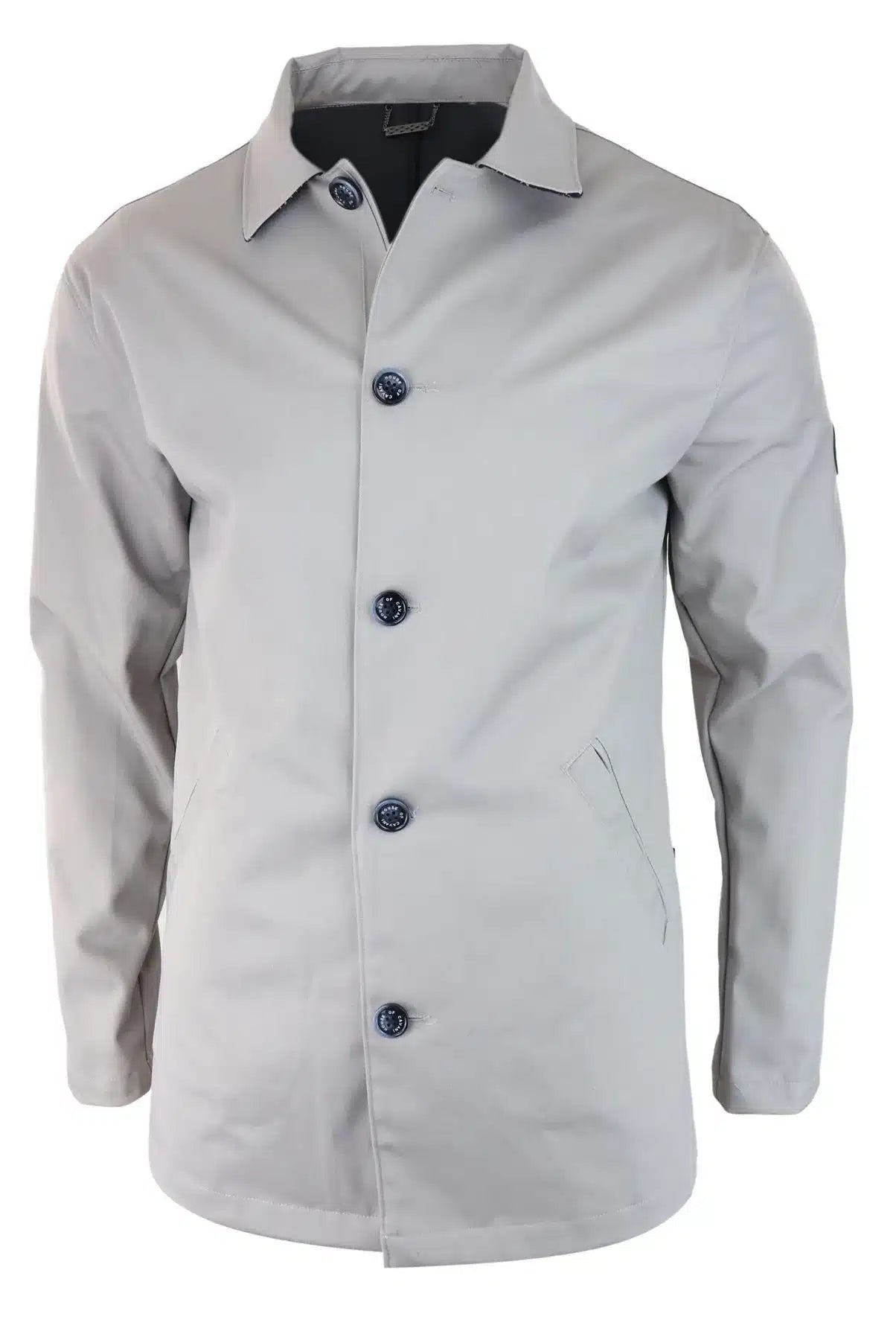 Mens Mid Length Overcoat Jacket Light Weight Smart Casual Beige Stone  Mac