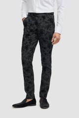 Georgi - Herrebukser med sorte blomsterprint