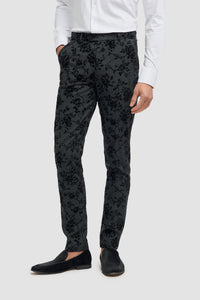 Georgi - Herrebukser med sorte blomsterprint