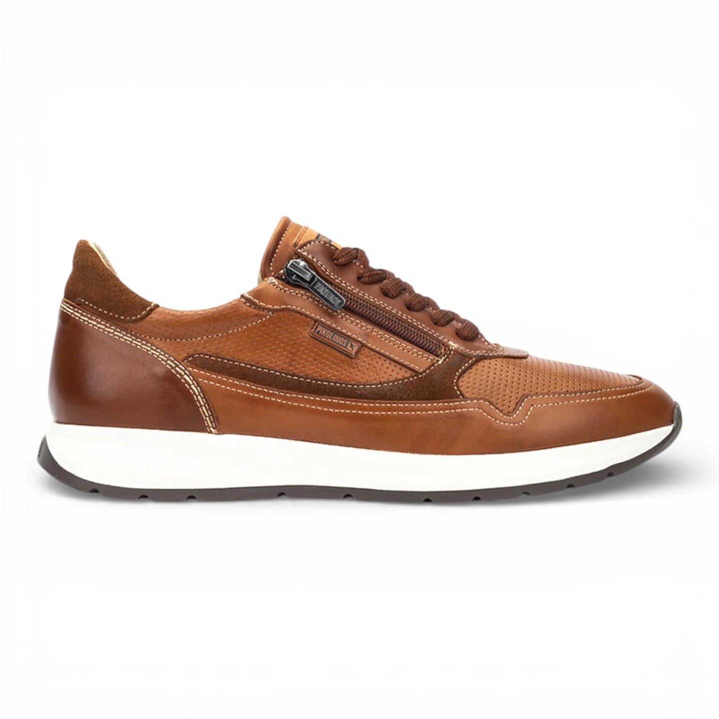 Getafe - Herre brune lædersneakers i let slidstærkt materiale