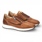 Getafe - Herre brune lædersneakers i let slidstærkt materiale