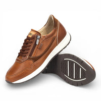 Getafe - Herre brune lædersneakers i let slidstærkt materiale
