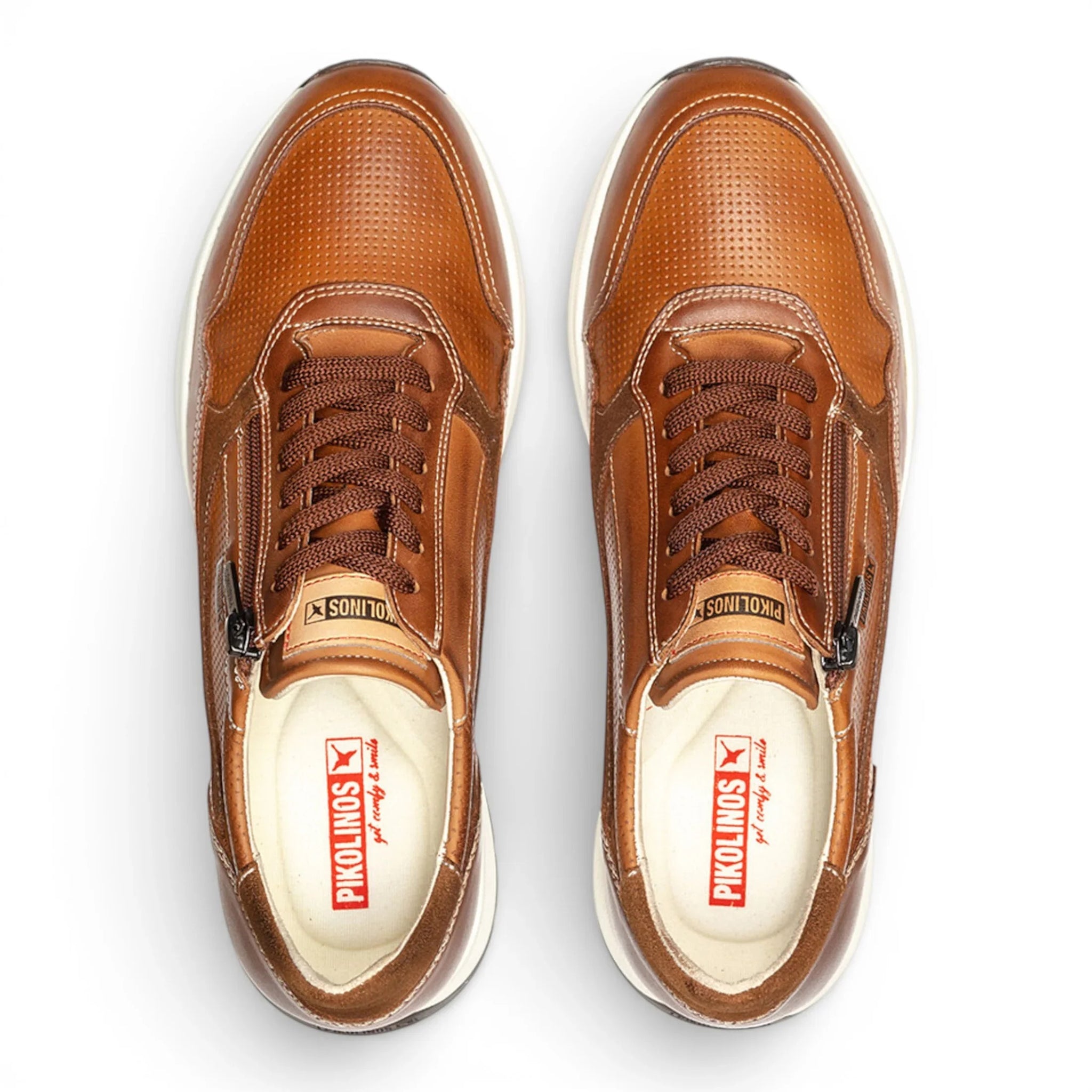 Getafe - Herre brune lædersneakers i let slidstærkt materiale