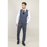 Gisborne - Men's Navy Checked Waistcoat