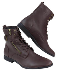 Mens Zip-Up Military Peaky Blinders Boots