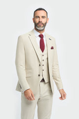 Hampton - Beige 3-delt herrejakkesæt