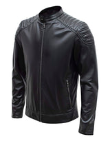 Happy Gentleman B110 - Genuine Real Black Leather Jacket for Men - Slim Fit
