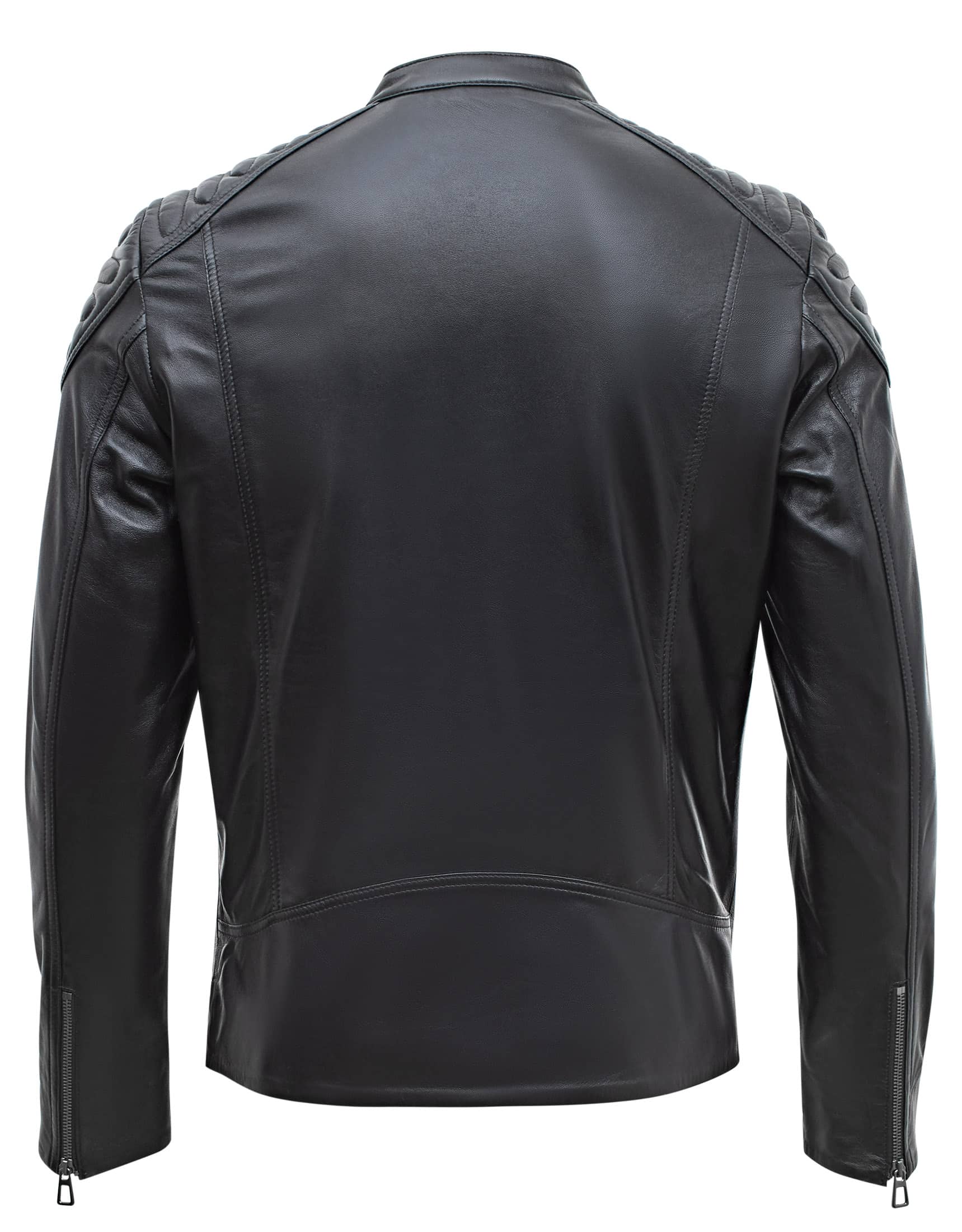 Happy Gentleman B110 - Genuine Real Black Leather Jacket for Men - Slim Fit
