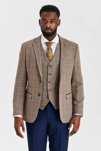 Harris Brown Tweed Suit med kontrasterende Mayfair Navy bukser