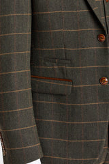 Harris - Grøn Tweed Sildebensmønstret Ternet Tweed Blazer