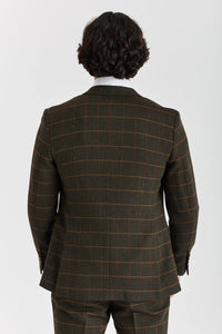 Harris - Grøn Tweed Sildebensmønstret Ternet Tweed Blazer