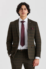 Harris - Grøn Tweed Sildebensmønstret Ternet Tweed Blazer