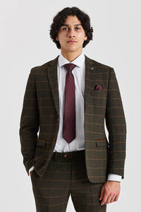 Harris - Grøn Tweed Sildebensmønstret Ternet Tweed Blazer