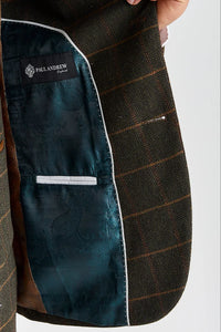 Harris - Grøn Tweed Sildebensmønstret Ternet Tweed Blazer