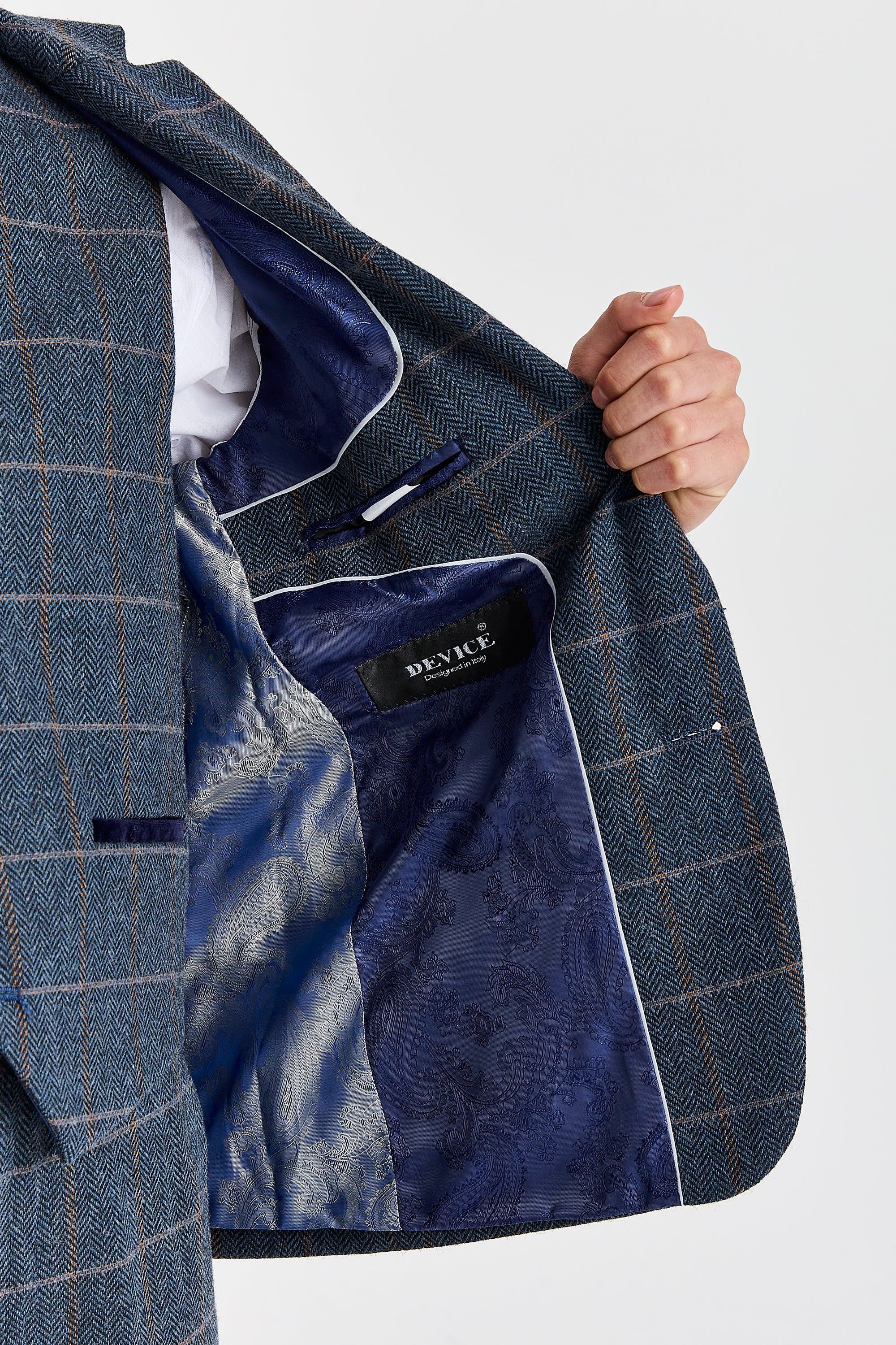 Harris - Herre marineblå blazer i tweed-uldblanding