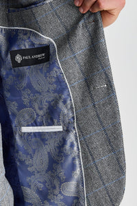 Harris - Grå tweed-blazer med sildebensmønster til mænd